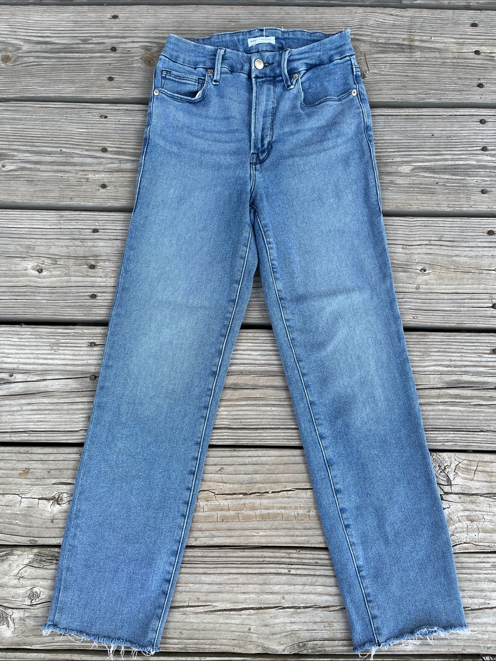 Good American  Straight Leg Jeans - Medium Blue Wash